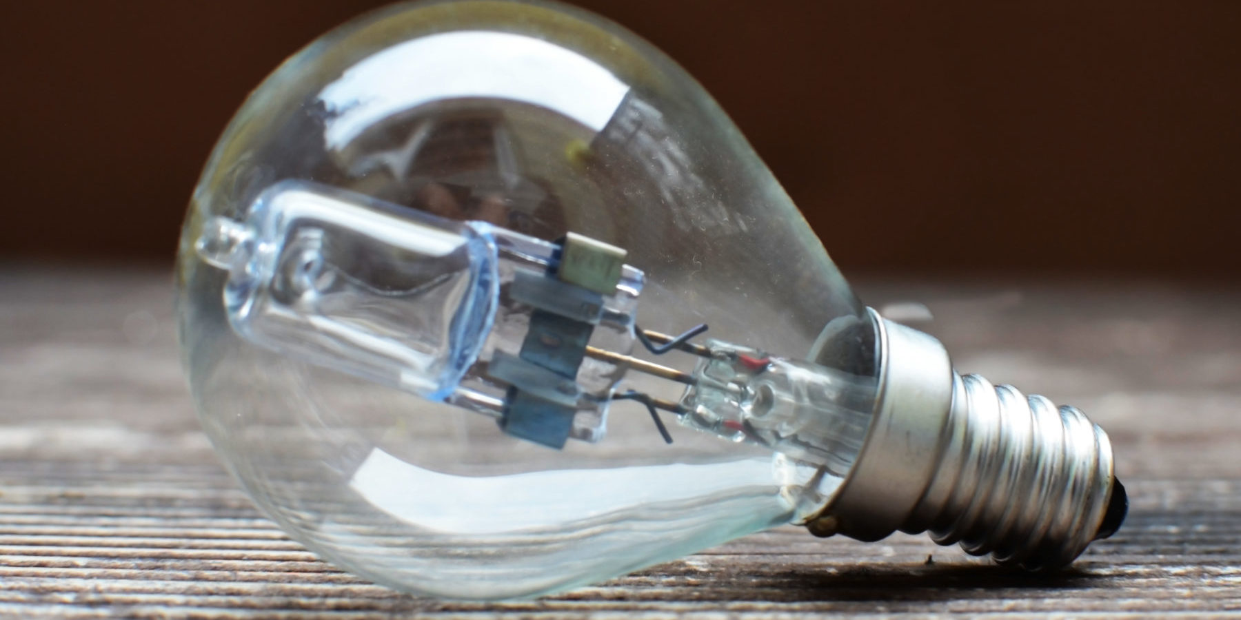 A lightbulb lying on a surface