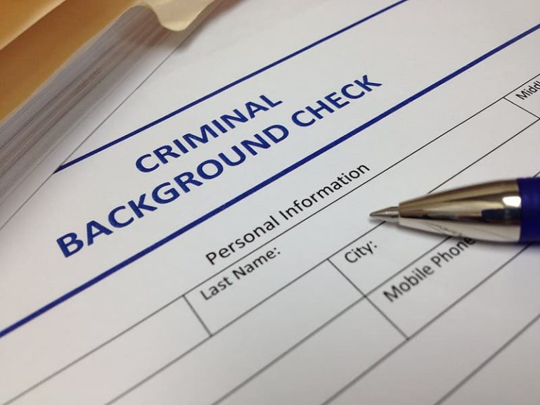 photo of a criminal background check form