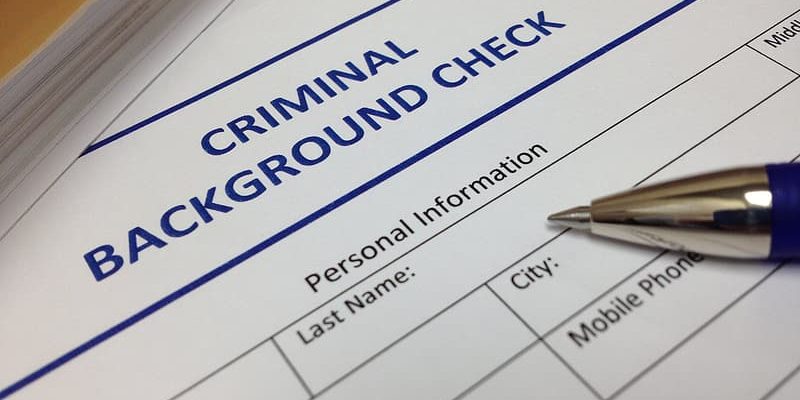 photo of a criminal background check form