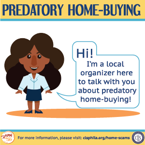 Link to visual guide to predatory home-buying in English. Accessible information available in FAQ above.