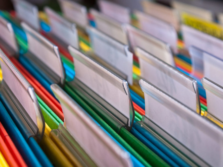 close up photos of colorful folders